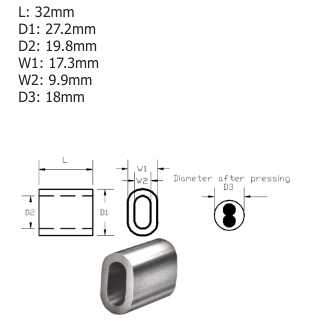 Code 9 TALURIT Aluminium Ferrule - 100.300.090