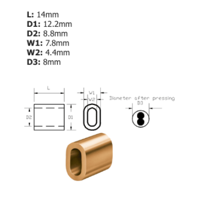 Code 4 TALURIT Copper Ferrule - 100.305.040