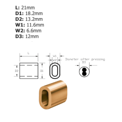 Code 6 TALURIT Copper Ferrule - 100.305.060