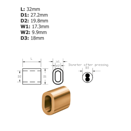 Code 9 TALURIT Copper Ferrule - 100.305.090