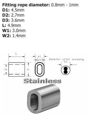Code 1 TALURIT A4-AISI 316 Stainless Steel Ferrule - 100.310.010 .