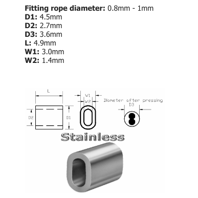 Code 1 TALURIT A4-AISI 316 Stainless Steel Ferrule - 100.310.010