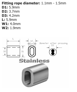 Code 1.5 TALURIT Stainless Steel Ferrule - 100.310.015 .