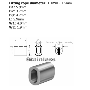 Code 1.5 TALURIT A4-AISI 316 Stainless Steel Ferrule - 100.310.015