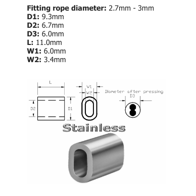 Code 3 TALURIT A4-AISI 316 Stainless Steel Ferrule - 100.310.030