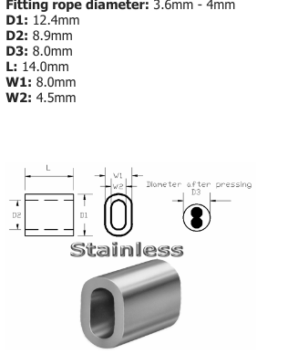 Code 4 TALURIT A4-AISI 316 Stainless Steel Ferrule - 100.310.040 .