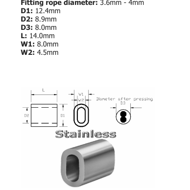 Code 4 TALURIT A4-AISI 316 Stainless Steel Ferrule - 100.310.040