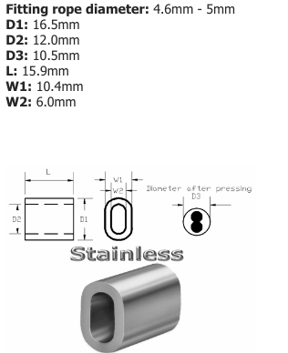 Code 5 TALURIT Stainless Steel Ferrules - 100.310.050 .