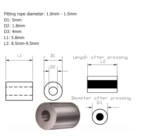 Code 1.5 TALURIT Aluminium Stop Ferrule - 100.315.015 .