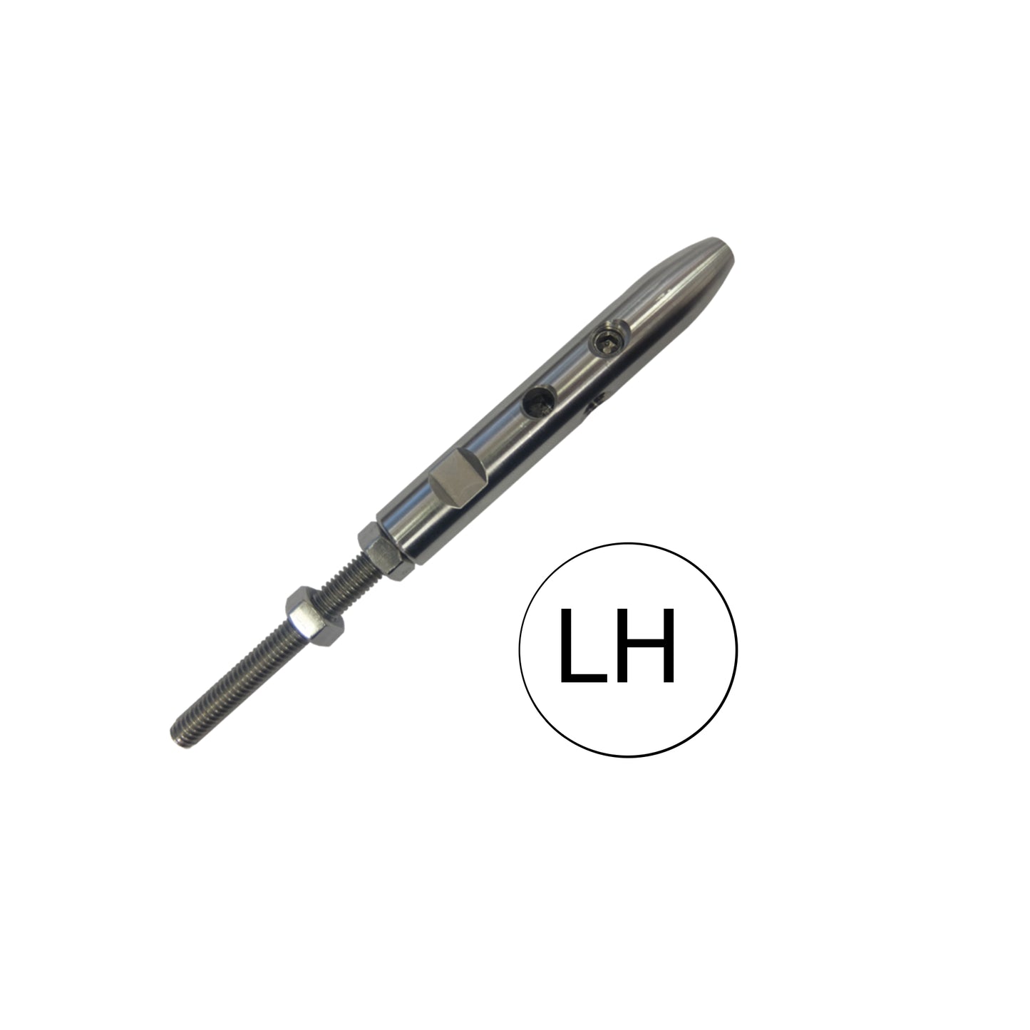 4mm left hand fitting for stainless steel balustrade (straight runs) into metal posts .