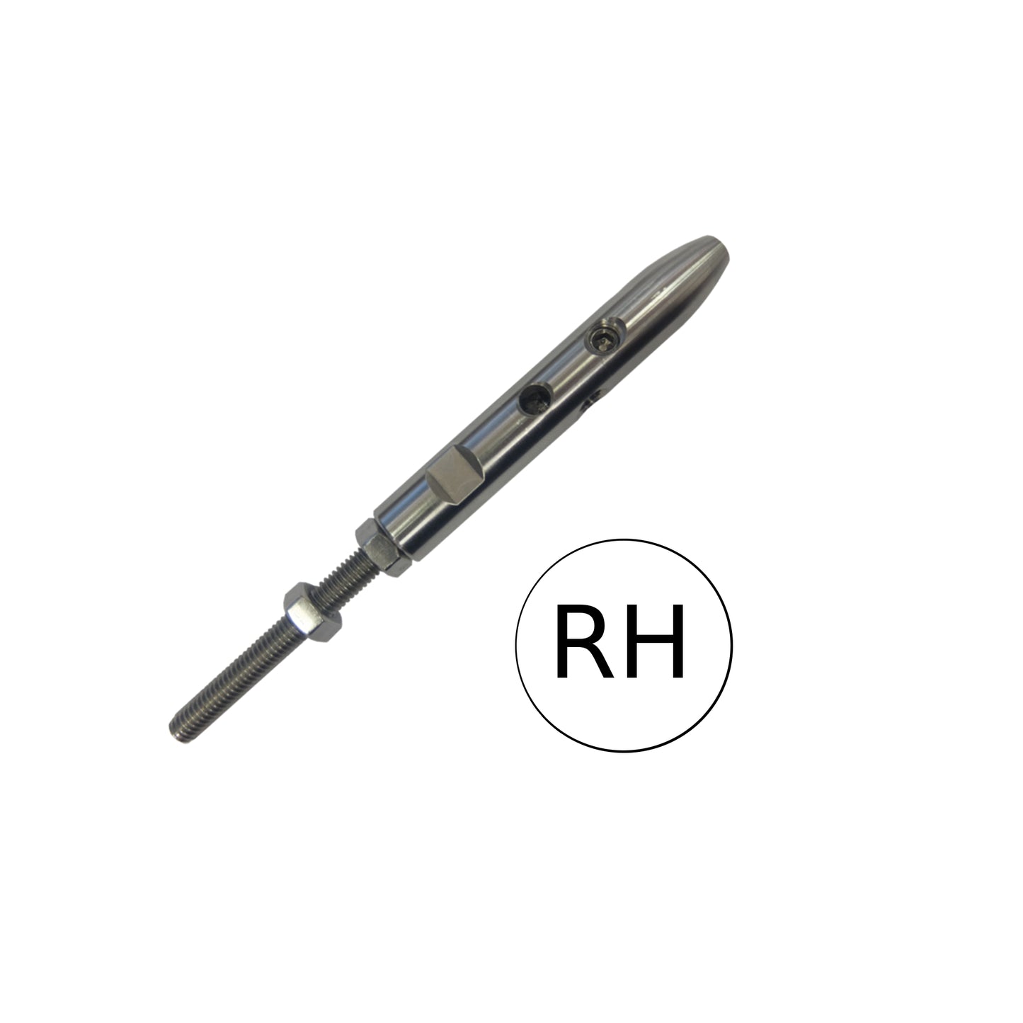 4mm right hand fitting for stainless steel balustrading (straight runs) into metal posts .