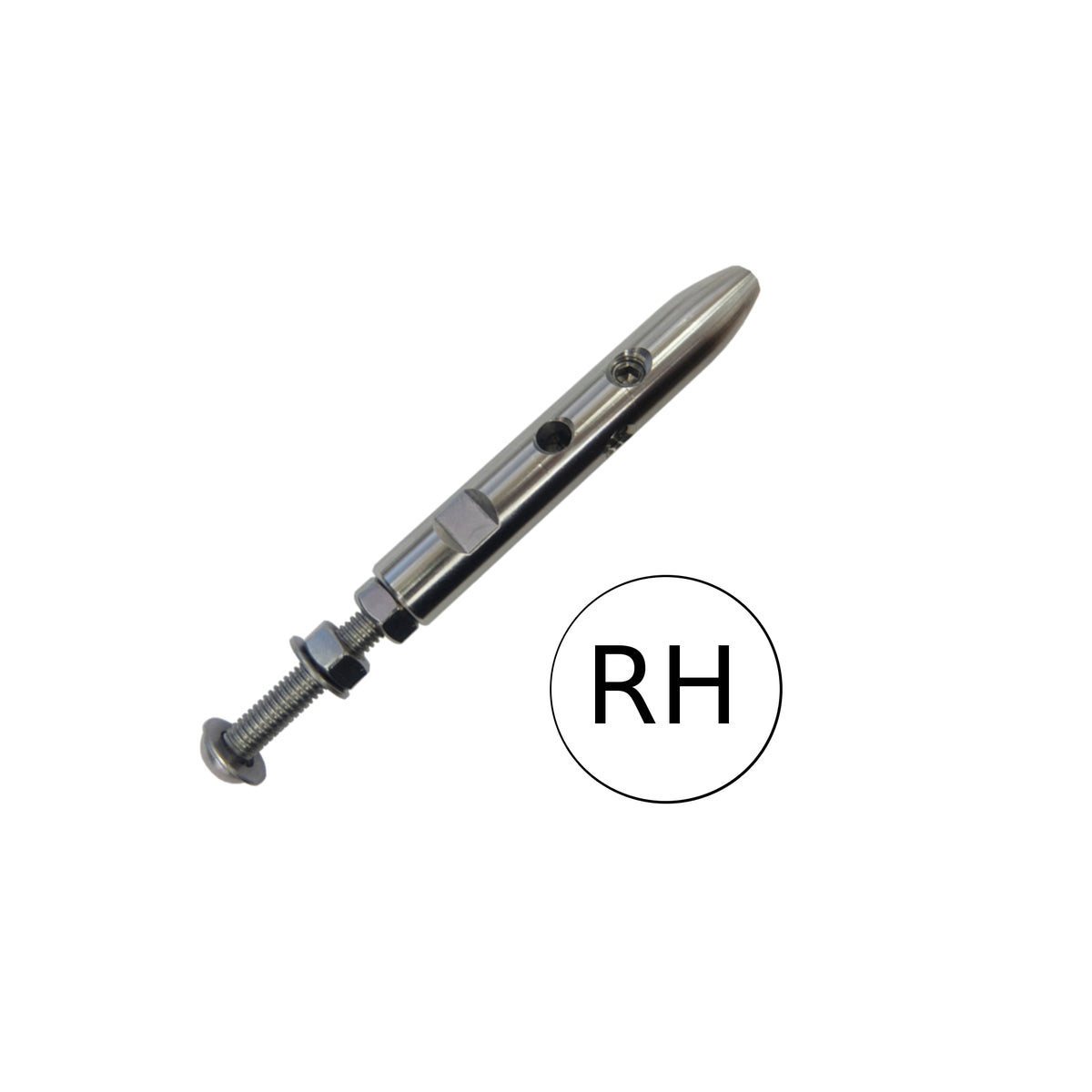 Tension fitting for stainless steel Cable c/w 100mm Dome Head Bolt . - 160.340.100 .
