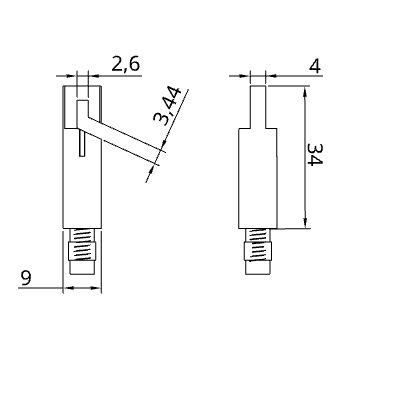 TECNI® Gripper TG1.5 - M6 Female Threaded Angled Glider for use with up to 1.5mm cable.WLL 16kg - 170.015.009