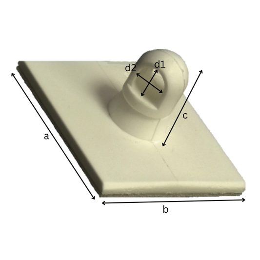 White ceiling plate with dimensions on a white background
