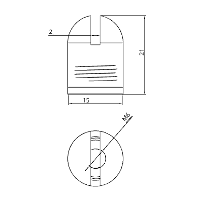 TECNI® Ceiling Attachment CA2 - 2 Part Static Ceiling Attachment for use with 2mm cable - 175.020.001