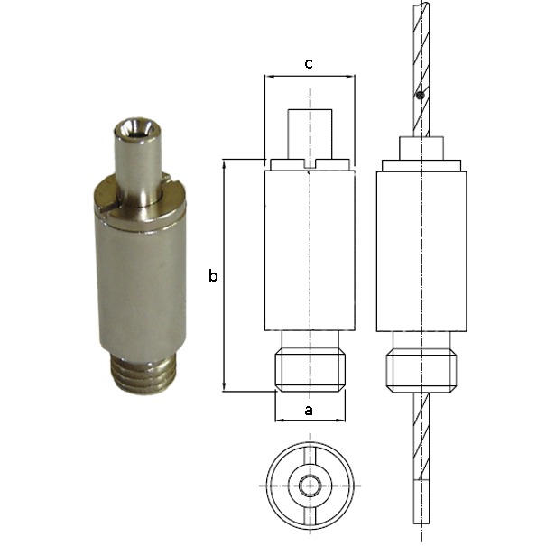Type 18 Gripper, M8 x 5mm Gripper for use with up to 1.8mm cable. WLL of 30kg - 193.000.005