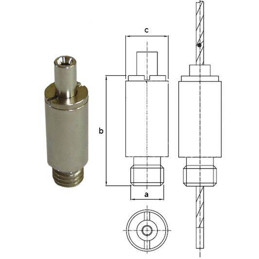 Type 18 Gripper, M8 x 5mm Gripper for use with up to 1.8mm cable. WLL of 30kg - 193.000.005