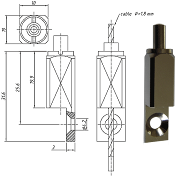 Type 18 Gripper, Picture Frame Gripper suitable for use with up to 1.8mm cable. Maximum WLL of 30kg with 7x7 galvanised wire rope 23000N/mm2. - 193.000.015. .