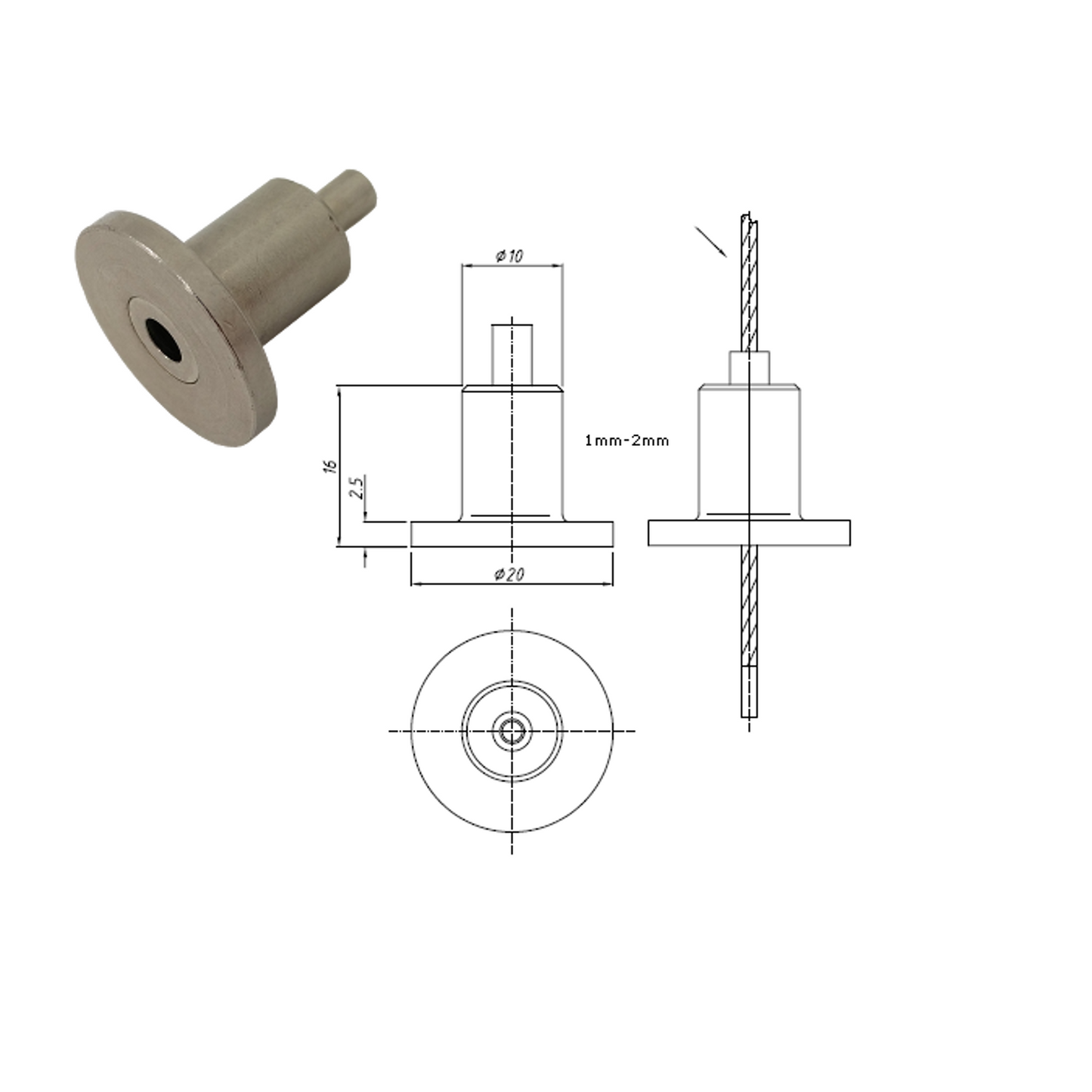 Type 15 Gripper. Shelf Holder Gripper. Suitable for use with up to 1.5mm cable. Maximum WLL of 25kg with 7x7 galvanised wire rope 2300N/mm2. - 193.000.146. .