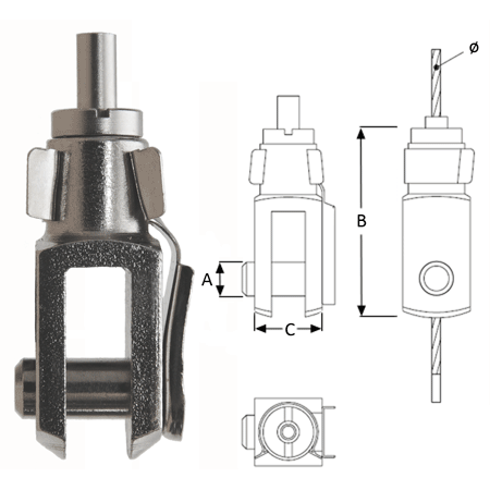 Type 15 Gripper, Jaw Gripper for use with up to 1.5mm cable. WLL of 25kg - 193.000.167