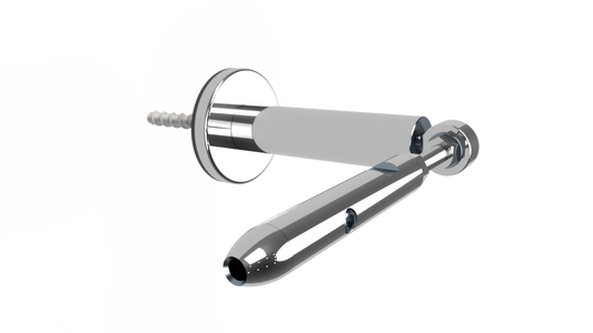 TECNI Pro Stainless Steel Trellis Tension Pillar for 4mm Diameter Cable Distance = 100mm from the wall c/w concrete screw . - 208.655.100 .