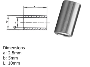2.5mm A4-AISI 316 Stainless Steel Thin Walled Stop - 208.606.025 .