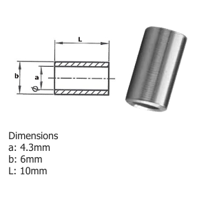 4mm A4-AISI 316 Stainless Steel Thin Walled Stop - 208.606.040