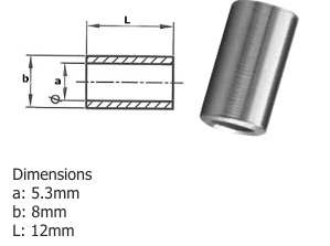 5mm A4-AISI 316 Stainless Steel Thin Walled Stop - 208.606.050 .
