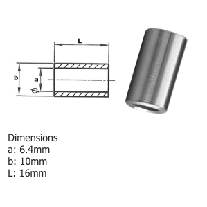 6mm A4-AISI 316 Stainless Steel Thin Walled Stop - 208.606.060