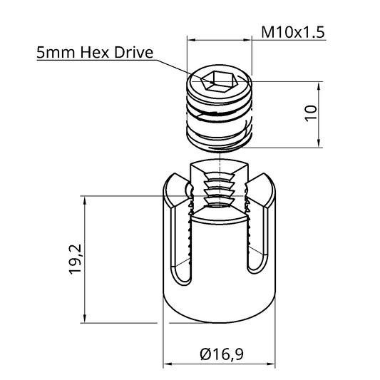 M10 A4-AISI 316 Stainless Steel Crossover Clip for 3mm Cable - 208.842.443 .
