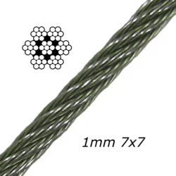 1mm 7x7 Galvanised Steel Cable MBL 78 kgs - 503.000.010