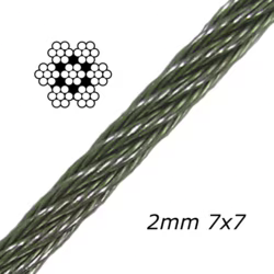 2mm 7x7 Galvanised Steel Cable MBL 260 kgs - 503.000.020 .