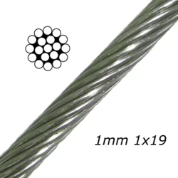 1mm 1x19 A4-AISI 316 Stainless Steel Cable MBL 84kgs - 602.000.010