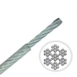 1.25mm 7x7 A4-AISI 316 Stainless Steel Cable MBL 90 kgs Clear PVC Coated to 2.0mm - 613.000.125 .