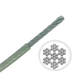 1.2mm 7x7 A4-AISI 316 Stainless Steel Cable Coated in Clear (Natural) Nylon PA 12 to 1.6mm MBL 82 kgs- 643.000.012