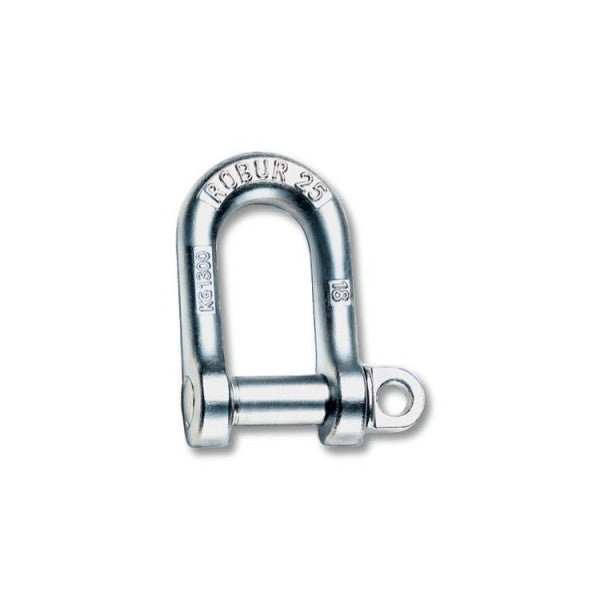Galvanized Dee Shackle on a white background.