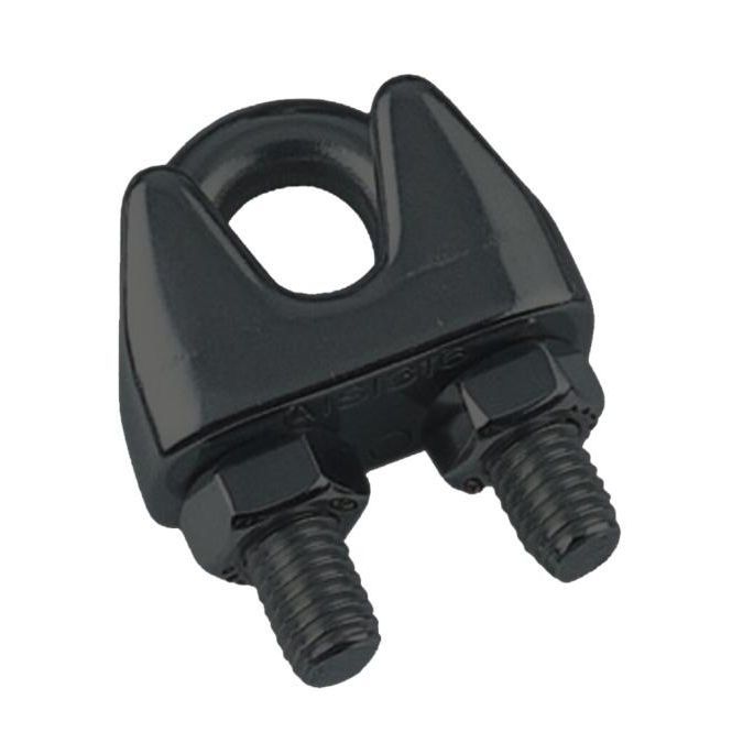 TECNI Black Stainless Wire rope grip on a white background