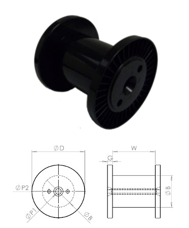 CARRETE ABS NEGRO 200-22