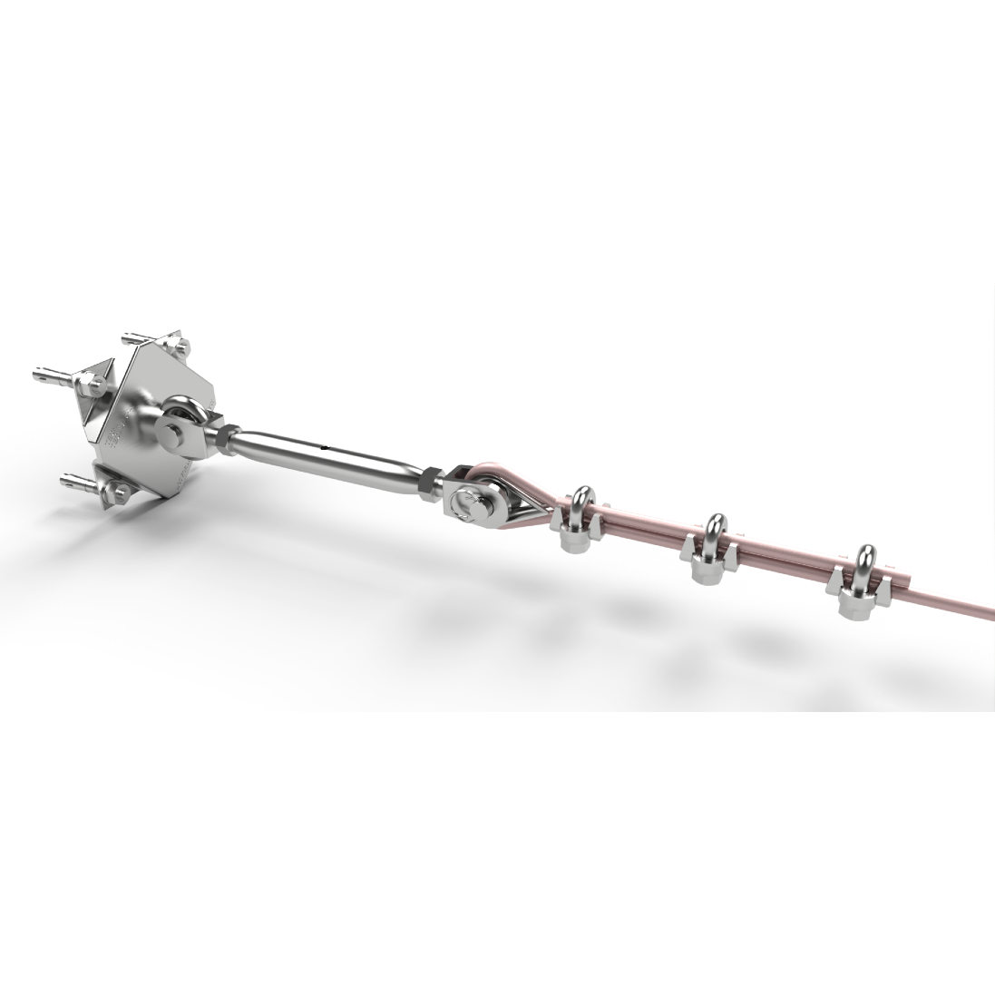 Stainless Steel & Galvanised Catenary System section on a white background