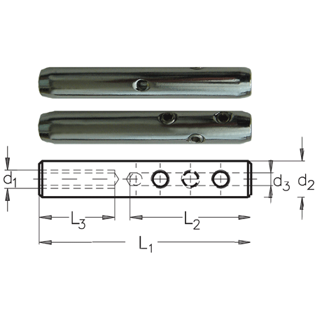 M6 LH A4-AISI 316 Female Threaded Self Assembly Terminal for 3mm & 4mm Cable - 208.451.401