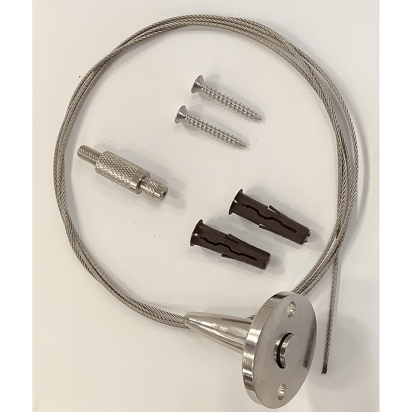 TECNI® Cable 15kg Suspension Kit - Cross Ceiling Attachment and Knurled Locking Gripper with 1.5mm Cable