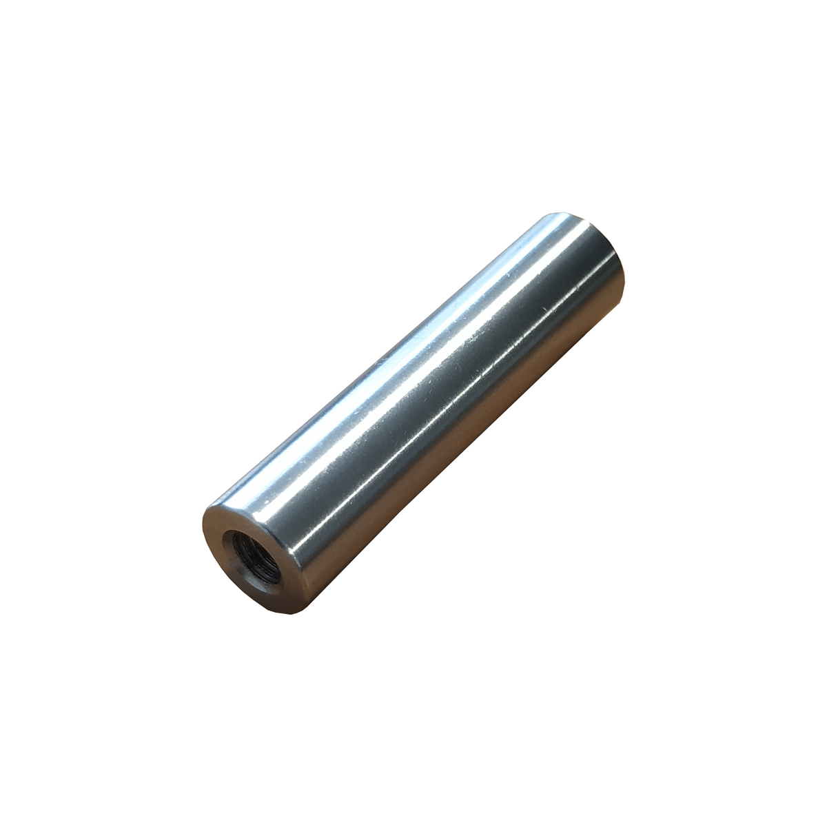 Photo of a singular stainless steel M6 trellis pillar on white background.