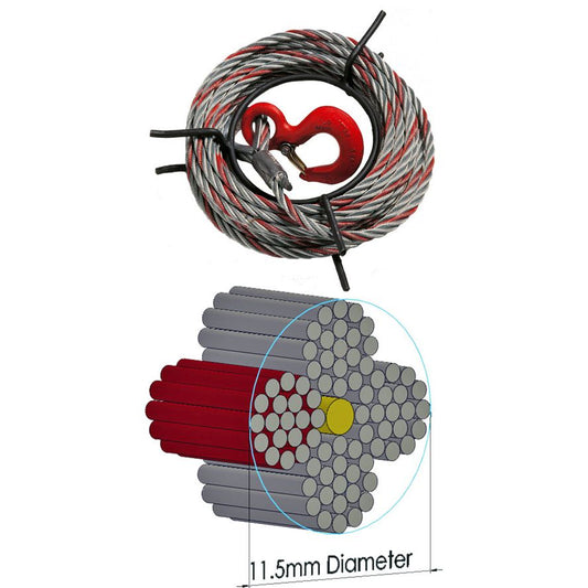 11.5mm Diameter Maxiflex Rope suitable for TU16 & T516 Tirfors