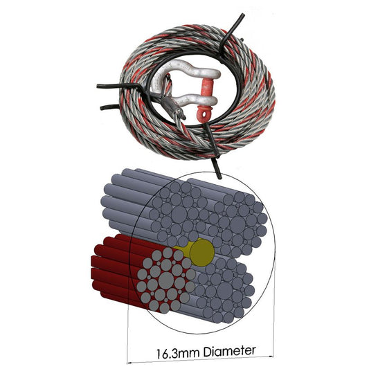 16.3mm Diameter Maxiflex Rope suitable for TU32 & T532 Tirfors