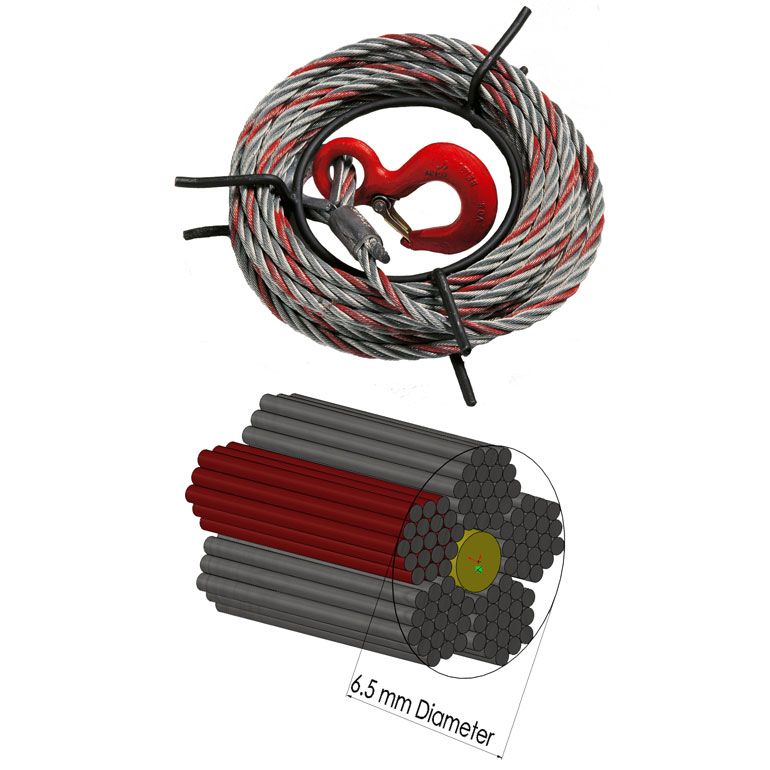 6.5mm Diameter Maxiflex Rope suitable for Jockey J5 on a white background.
