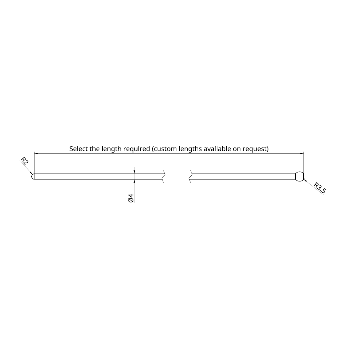 4mm Stainless Steel Plant Support Rod with Ball one end
