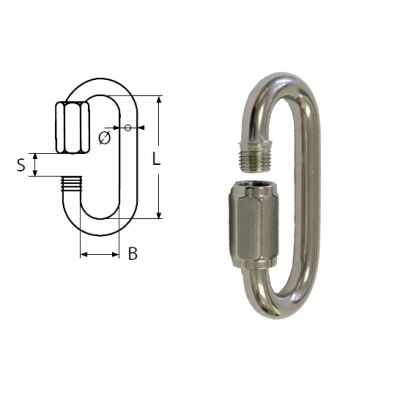3mm Stainless Steel A4-AISI 316 Quick Link for Chain - 208.253.403