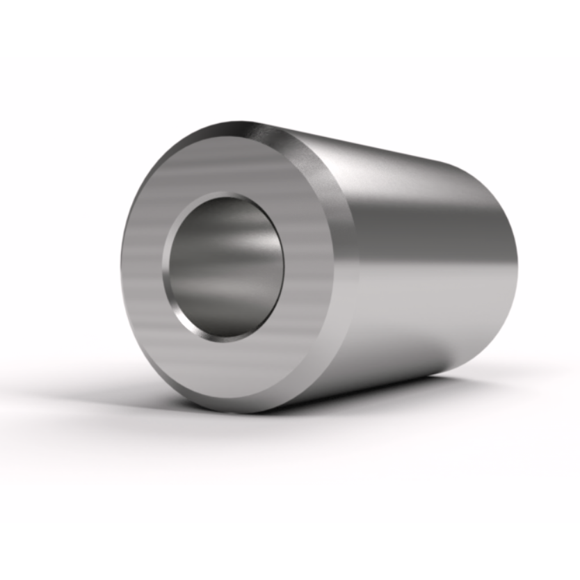 Metallic cylindrical object on a white background