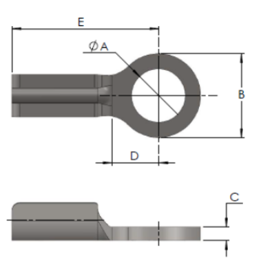 3/64" (1.2mm) A2-AISI 304 Stainless Steel Eye Terminal with 0.19" (4.8mm) pin diameter - 102.021.015