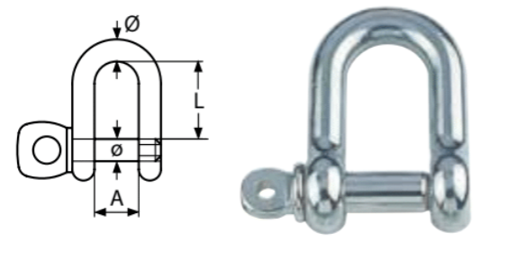Screw Pin Stainless Steel D Shackles